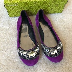 Gianni Bini Magenta Suede Flats
